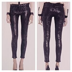 J Brand Shinny Boa Leggings EUC $228 Size 25   J365